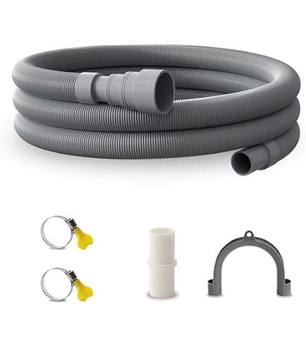 Tuyau De Vidange Rallonge Pour Machine à Laver Et Lave-vaisselle - 5 Mètres, 4 Diamètres (20 à 38 Mm), Avec Adaptateur Et Colliers - 11