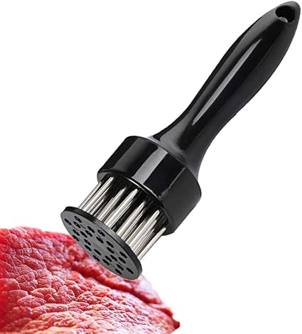 Amazon 父の日のギフト 肉たたき器 24枚刃 ステンレススチールテンダー肉針 プロフェッショナルでタフなキッチンガジェット 牛肉 豚肉 チキン ピザ フルーツ バーベキュー グリル ベーキングロースト ブラック Mewoo 肉たたき ミートテンダライザー