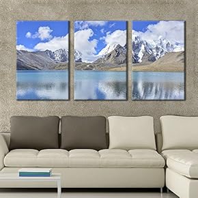 3 Panel Canvas Wall Art - Majestic Natural Landscape Triptych Canvas Series - Long Exposure of Quiet Lake - Giclee Print Gallery Wrap Modern Home Art Ready to Hang - 16"x24" x 3 Panels