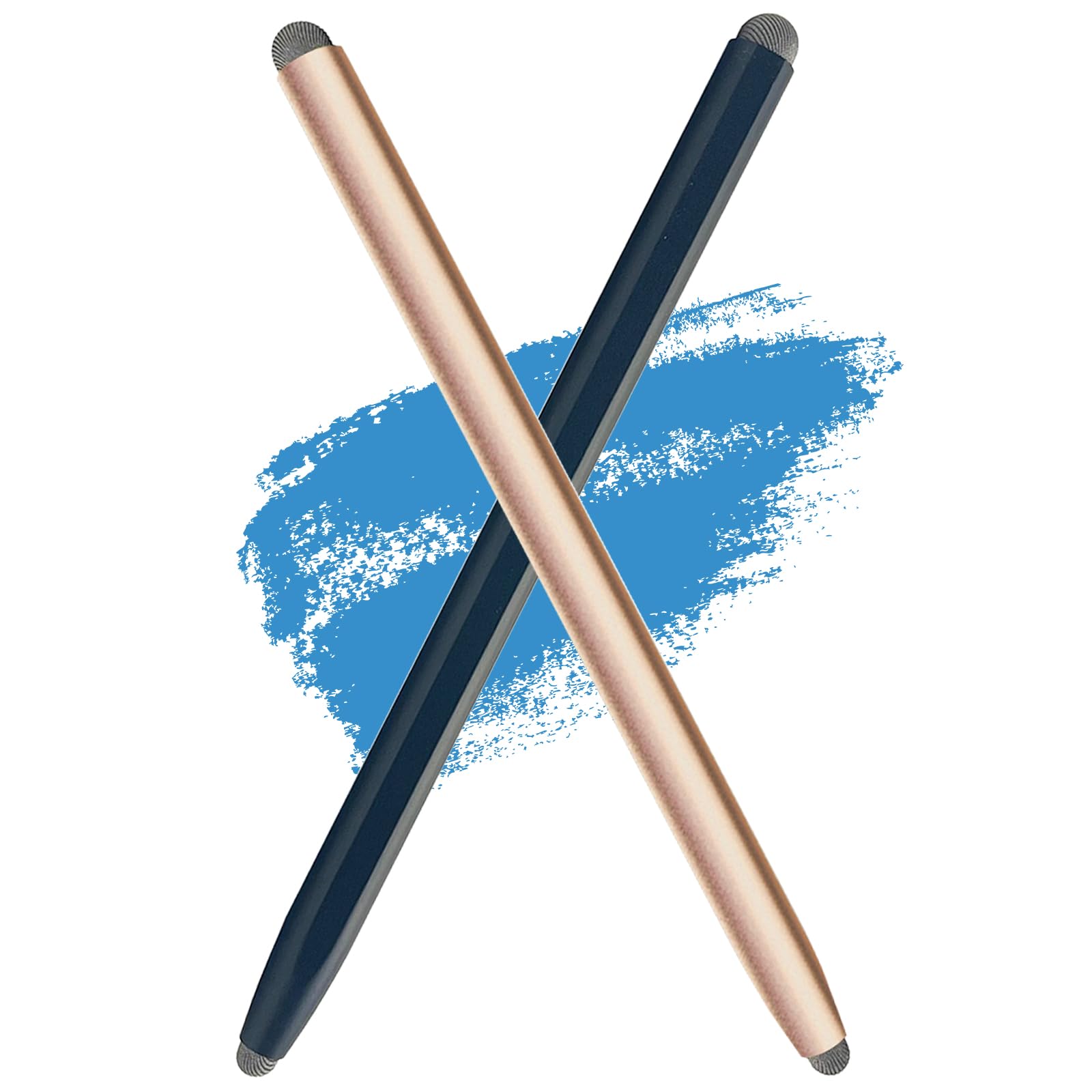 2-in-1 Stylus Pen for Touchscreen with Magnetic, Kenkor 2PCS Tablet Pencil for Apple iPad/Air/Mini/Pro/iPhone/Android/Huawei/Cellphone/Samsung/Galaxy All Universal Touch Screen Devices (Black/Gold)