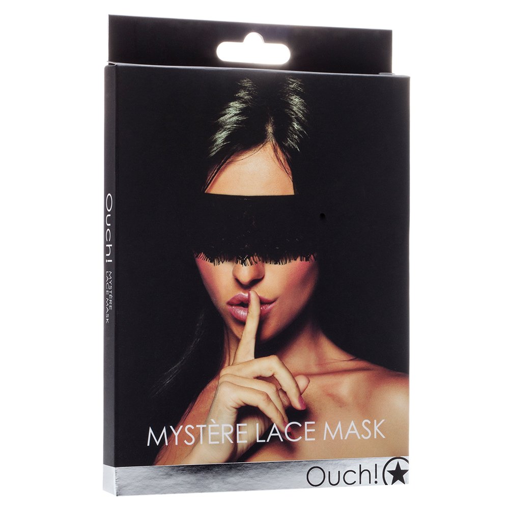 Ouch! Mystère Lace Mask Restraining and Bondage Black