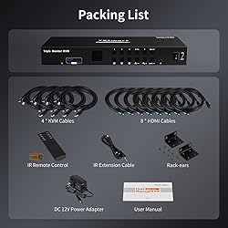 TESmart USB 3.0 HDMI KVM Switch 3 Monitors 4