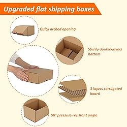 HORLIMER 40 Pack 7x5x4 Shipping Boxes, Brown