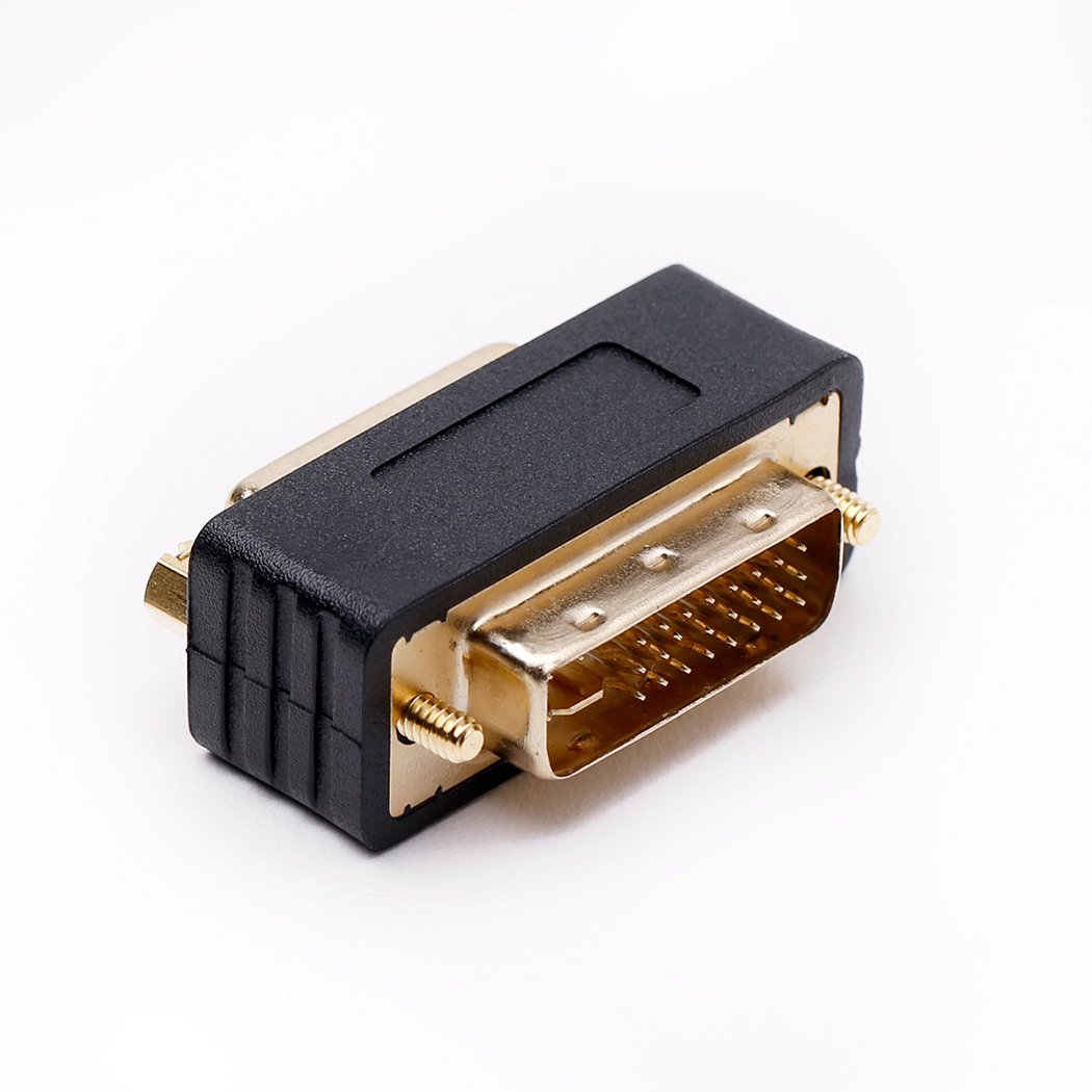 DVI adapter dvi-d male to dvi-i female port saver compact moulded gold plated connector