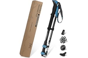 GPTCAMP Hiking Stick,1PC Trekking Pole Collapsible Hiking Pole,Lightweight Folding Adjustable Travel Walking Stick with EVA Foam Grip for Men Women,Blue