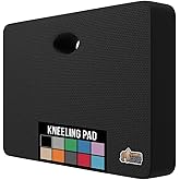 GORILLA GRIP Extra Thick Patent Pending Supportive Foam Kneeling Pad, Large Cushion Knee Pads for Gardening, Baby Bath Time, Dirt and Water Resistant, Workout and Garden Supplies, 17.5x11, Black