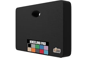 GORILLA GRIP Extra Thick Patent Pending Soft Foam Kneeling Pad, Supportive Large Cushion Knee Pads for Gardening, Baby Bath Time, Dirt and Water Resistant, Workout and Garden Supplies, 17.5x11, Black