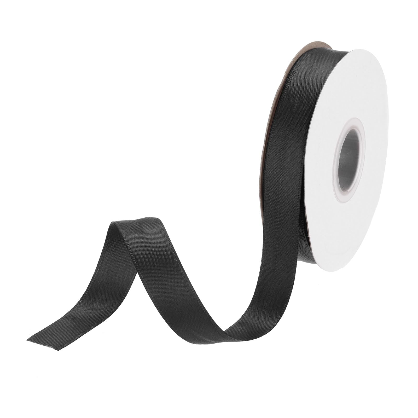 DMiotech 15mm Satin Ribbon 23m/75ft Thin Double Face Fabric Grosgrain Ribbon for Gift Wrapping Floral Hair Flower Bouquet, Black