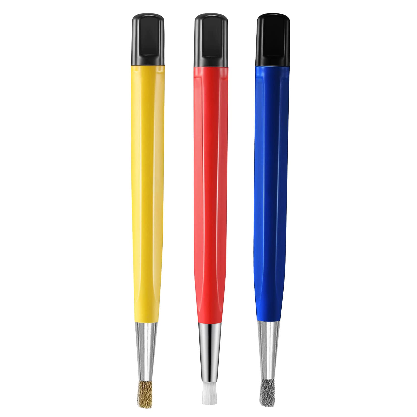 Hopbucan 3 Pcs/Set Fiberglass Steel Scratch Brush Pen Sanding Fiber Bristles Jewelry Circuit Board Cleaning