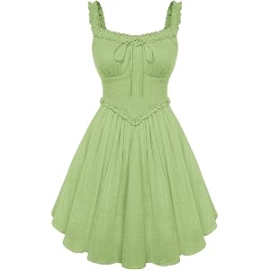 Scarlet Darkness Women Summer Corset Dress Homecoming Cotton Mini Sundress | Adjustable Ruffle Straps, Smocked Back, Side Poc