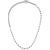 GAVU Shell Pearl Necklace for Men, Men’s Pearl Chain Necklace, Hematite Beaded Necklace for Men