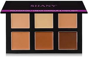 SHANY Foundation Cream Contour & Highlight Makeup Palette with Mirror - 6 Color Foundation Palette - FOUNDATION