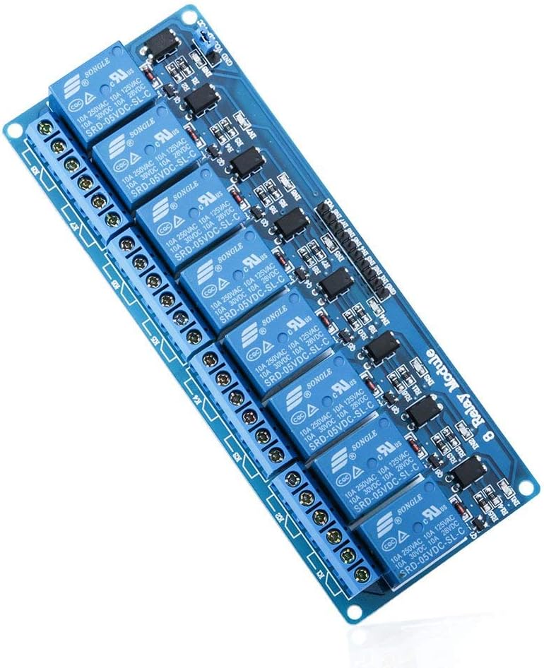 ELEGOO 8 Channel DC 5V Relay Module with Optocoupler for Arduino Raspberry Pi