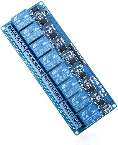 ELEGOO 8 Channel DC 5V Relay Module with Optocoupler for Arduino Raspberry Pi