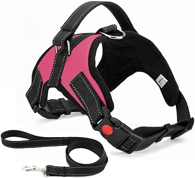 Musonic No Pull Dog Harness Pink Breathable Adjustable Small Medium Large