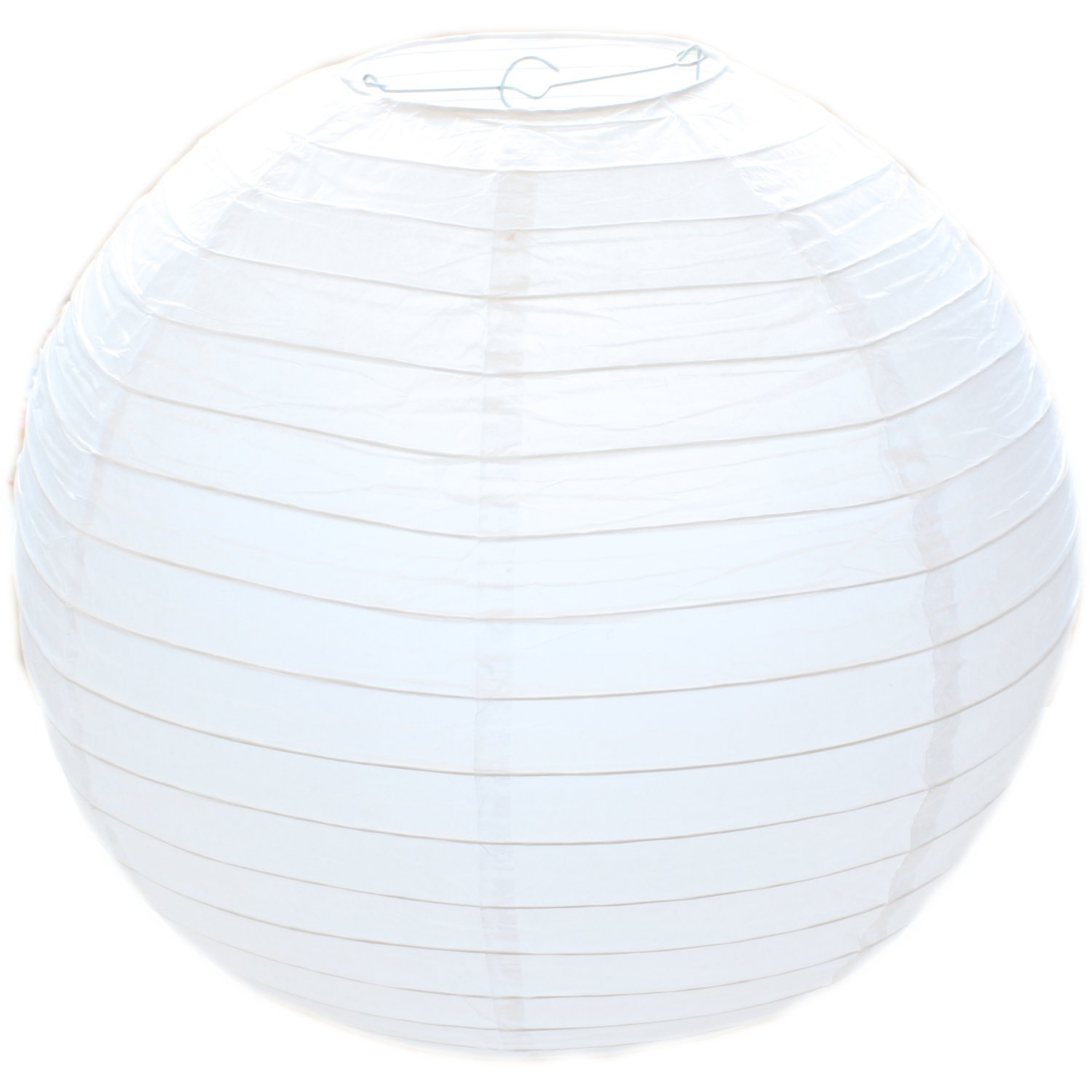 West5Products Classic Japanese Style White Round Paper Ribbed Lampshade 30cm / 12"
