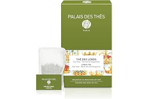 Palais des Thés - Tea of Lords - Earl Grey Black Tea & Bergamot - Premium Tea Bags, Serves 20 Cups