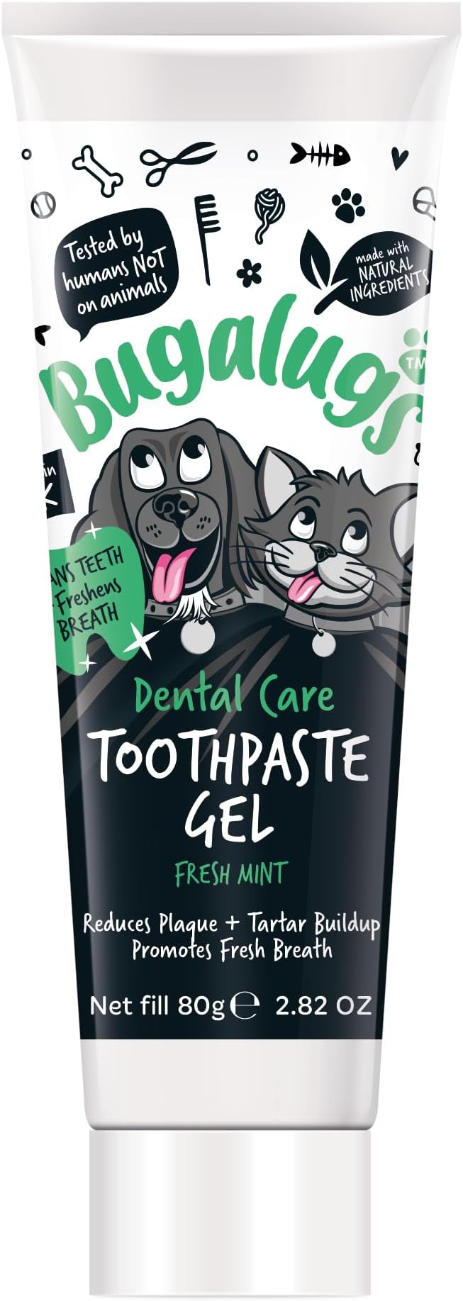 BUGALUGS Dog Toothpaste Gel for Dogs & Cats Fresh Mint Breath 2oz