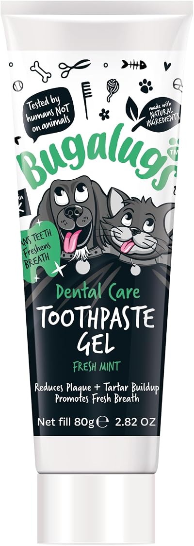 BUGALUGS Dog Toothpaste Gel for Dogs & Cats Fresh Mint Breath 2oz