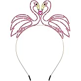 YARIEW Flamingo Headband: Rhinestone Hawaiian Party Headband for Women & Girls - Tropical Party Decorations