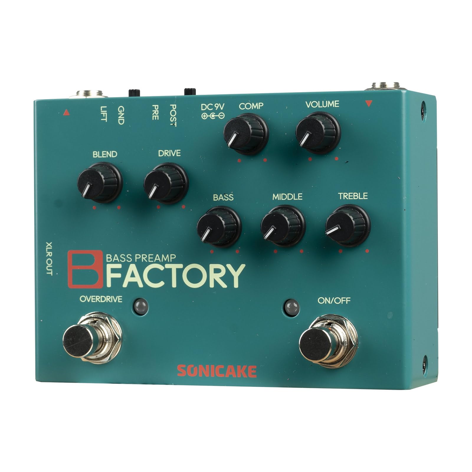 Photo 1 of *FOR PARTS ONLY* SONICAKE Bass Pedal with Overdrive Analog Preamp Compression Effects Pedal and 3-Band EQ Via Pre/Post Selection with XLR Output - B Factory