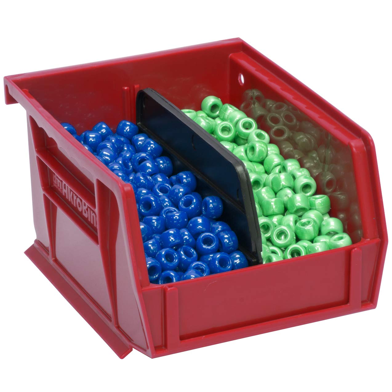 Akro-Mils 30210 AkroBins Plastic Storage Bins, Space-Saving Stackable Bins for Garage, Pantry, Craft Organization, 5-Inch x 4-Inch x 3-Inch, Red, 24-Pack