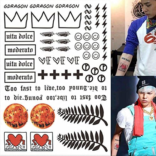 Zokey Waterproof Temporary Tattoo Sticker G Dragon Tattoo Amazon Co Uk Beauty
