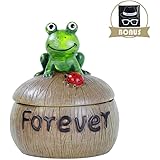 Niedlicher Frosch-Aschenbecher Aus Keramik - Winddichter Deckel, 9,5x8,5cm