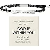 KummerSaprk God Is Within Her She Will Not Fall Bracelet Bible Verse Bracelets Psalm 23 Bracelet Inspirational Christian Faith Gifts for Women Trendy