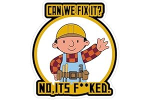 EVOQUE SELLERS 4Pcs Can We Fix It Sticker No, It's f KED Decals- Funny Hard Hat Stickers: Humorous Decals for Builders, Worksite Gear & Helmets - Durable & Hilarious Sticker (4pcs)
