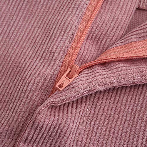 wodceeke Casual Shorts Pants, High Waisted Women's Slim Straight Solid Color Pocket Ruffle Shorts Pants with Pockets (M, Pink)
