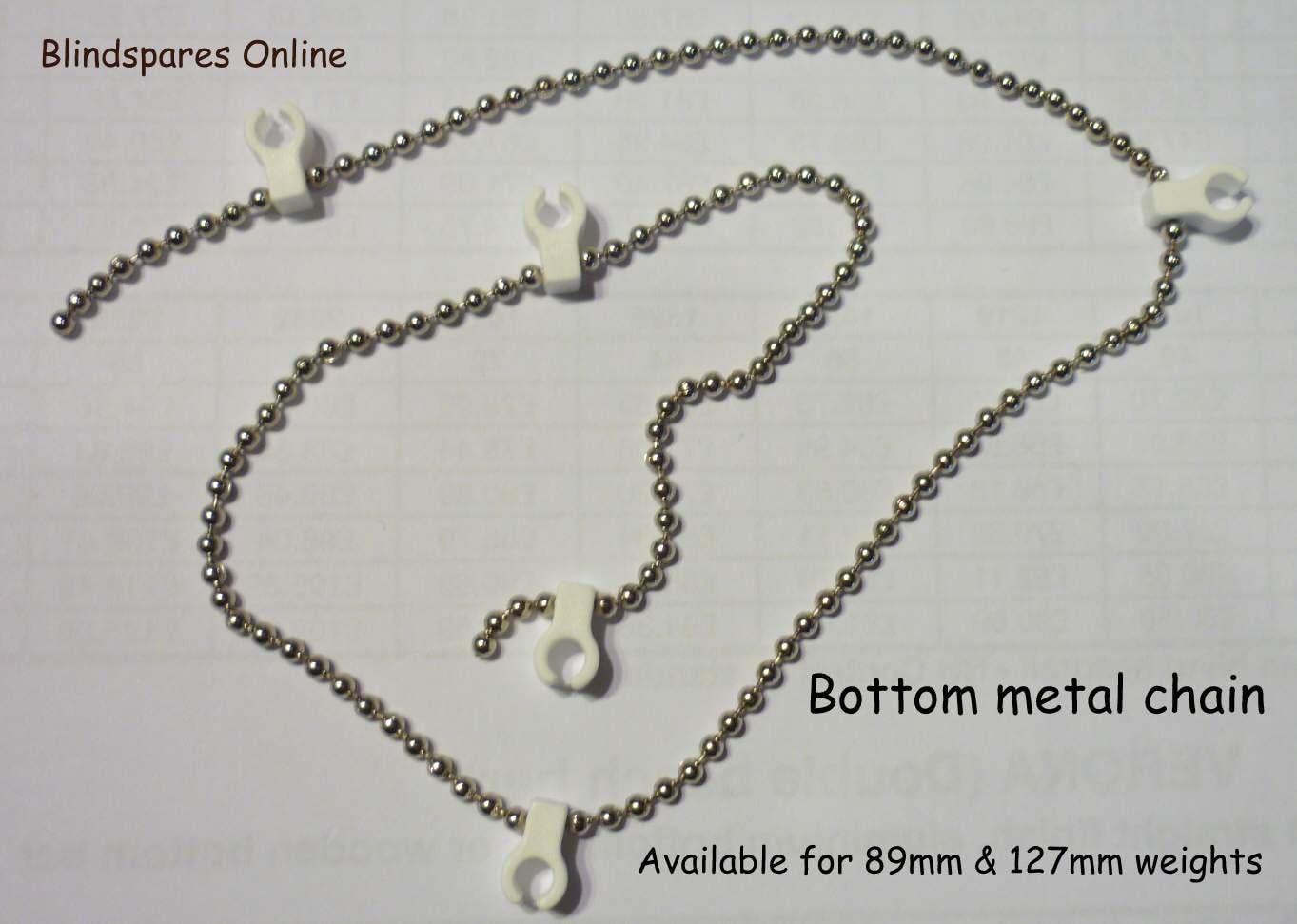 Metal Bottom Chain for 89mm/3.5" Vertical Blinds 50 clips Amazon.co