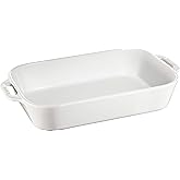 Staub Rectangular Dish, White, 13 x 9 - White