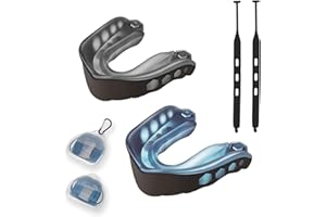 Shinseedl 2 Pack Youth Football Mouth Guard with Strap and Case, Adults Sports Mouthguard Mouth Pieces for Football, Boxing, 