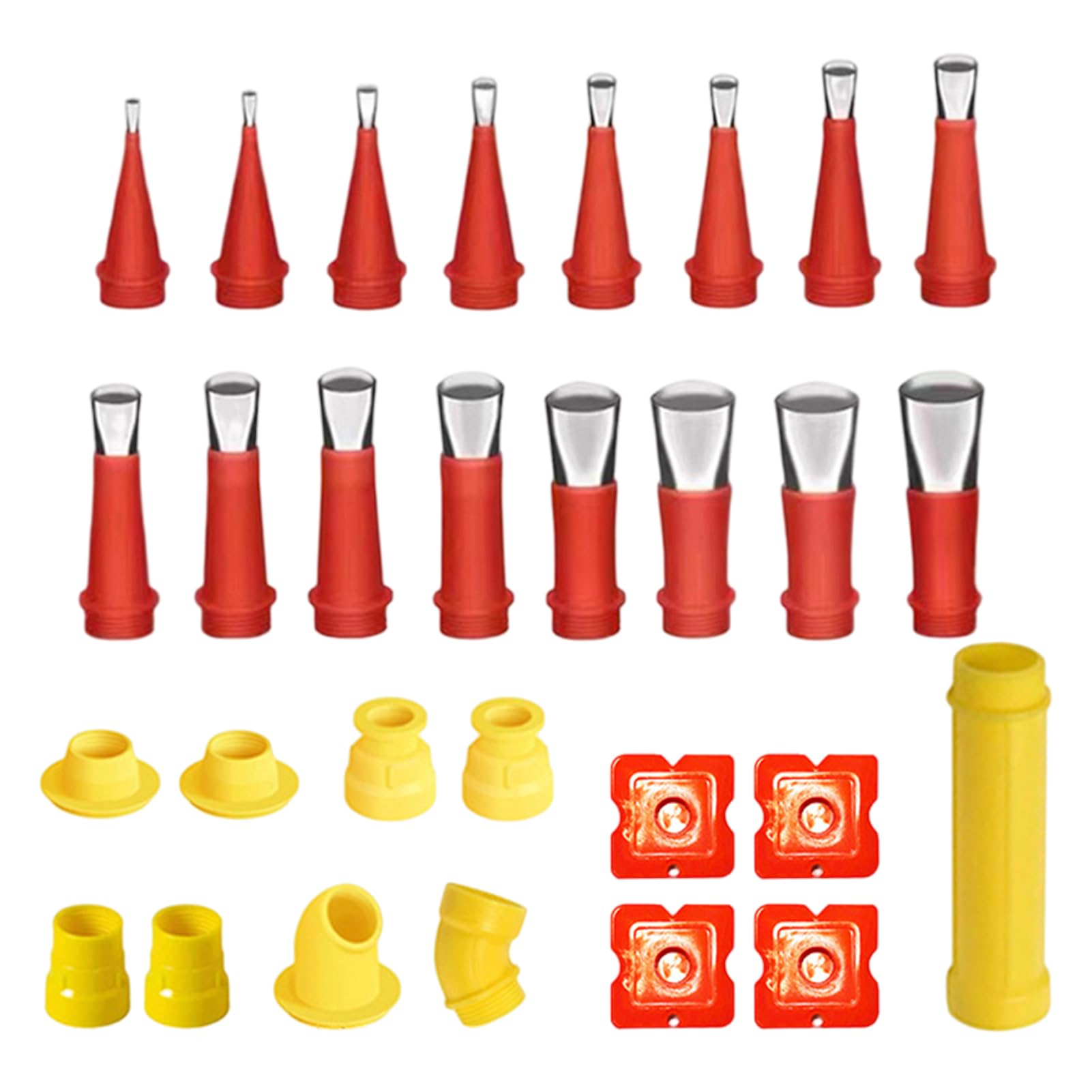 29Pcs Universal Integrated Rubber Nozzle Tool Kit,Reusable Caulking Caulk Nozzle Applicator Finisher,Easy Caulking Finisher Set with Base,for Kitchen Bathroom Brick Joint