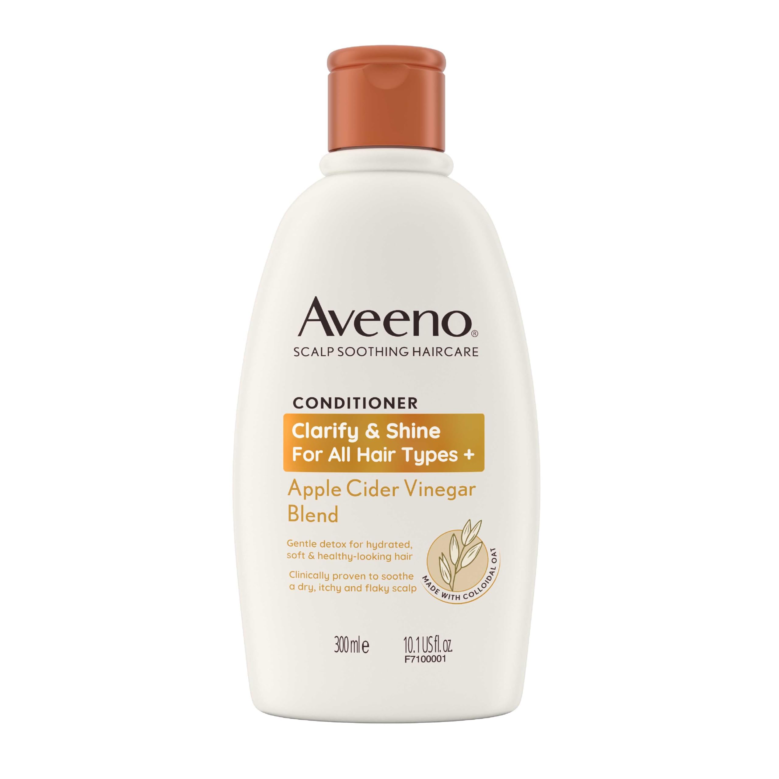 Aveeno Scalp Soothing Haircare Clarify & Shine Conditioner, Apple Cider Vinegar Blend, for All Hair Types, Soothes Dry, Itchy & Flaky Scalp, Clinically Proven, Sulfate Free, 300ml — image 1