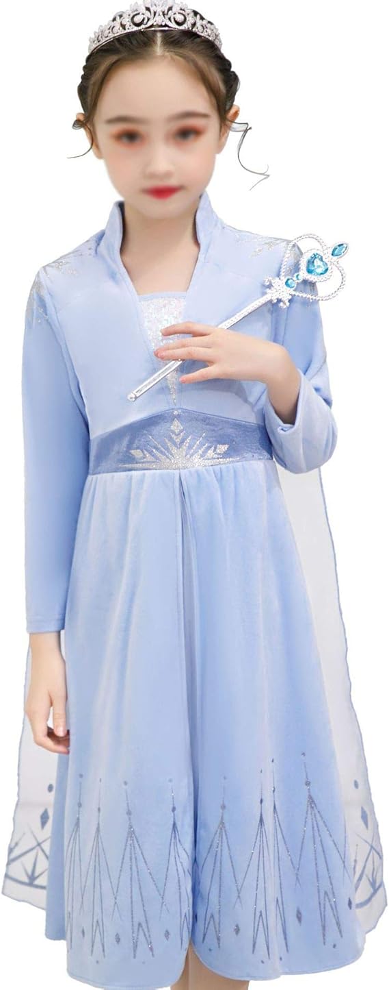 Amazon プリンセスなりきり エルサ風お姫様ドレス ボア付き 暖かい雪女王風ワンピース 女の子 女児 キッズドレス フォーマル 通販