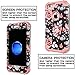 SKYLMW Case for iPhone 6 Plus, Case for iPhone 6s Plus, Three Layer Heavy Duty High Impact Resistant Hybrid Protective Cover Case for iPhone 6 Plus/6s Plus, Rose Flowers/Rose Gold