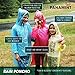 Panamint Emergency Rain Poncho Family Pack Disposable Plastic Rain Coat Ponchos for Hiking, Camping & Outdoor Events - 8 Pack of Hooded Ponchos with 4 Adult Ponchos for Men & Women & 4 Kids Ponchos