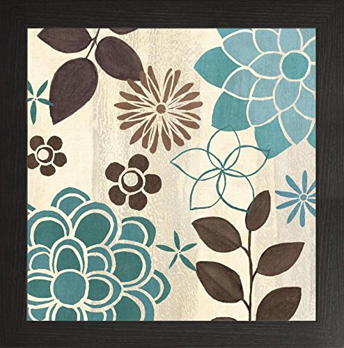 Frame Company Watson Range Abstract Garden Blue II by Veronique Charron, Photo Frame - 10 x 10 Inches, Black