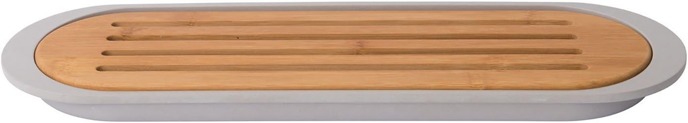 Berghoff Leo Bamboo Wood Baguette Cutting Board with Crumb Tray, 37 x 11 x 2 cm, Brown