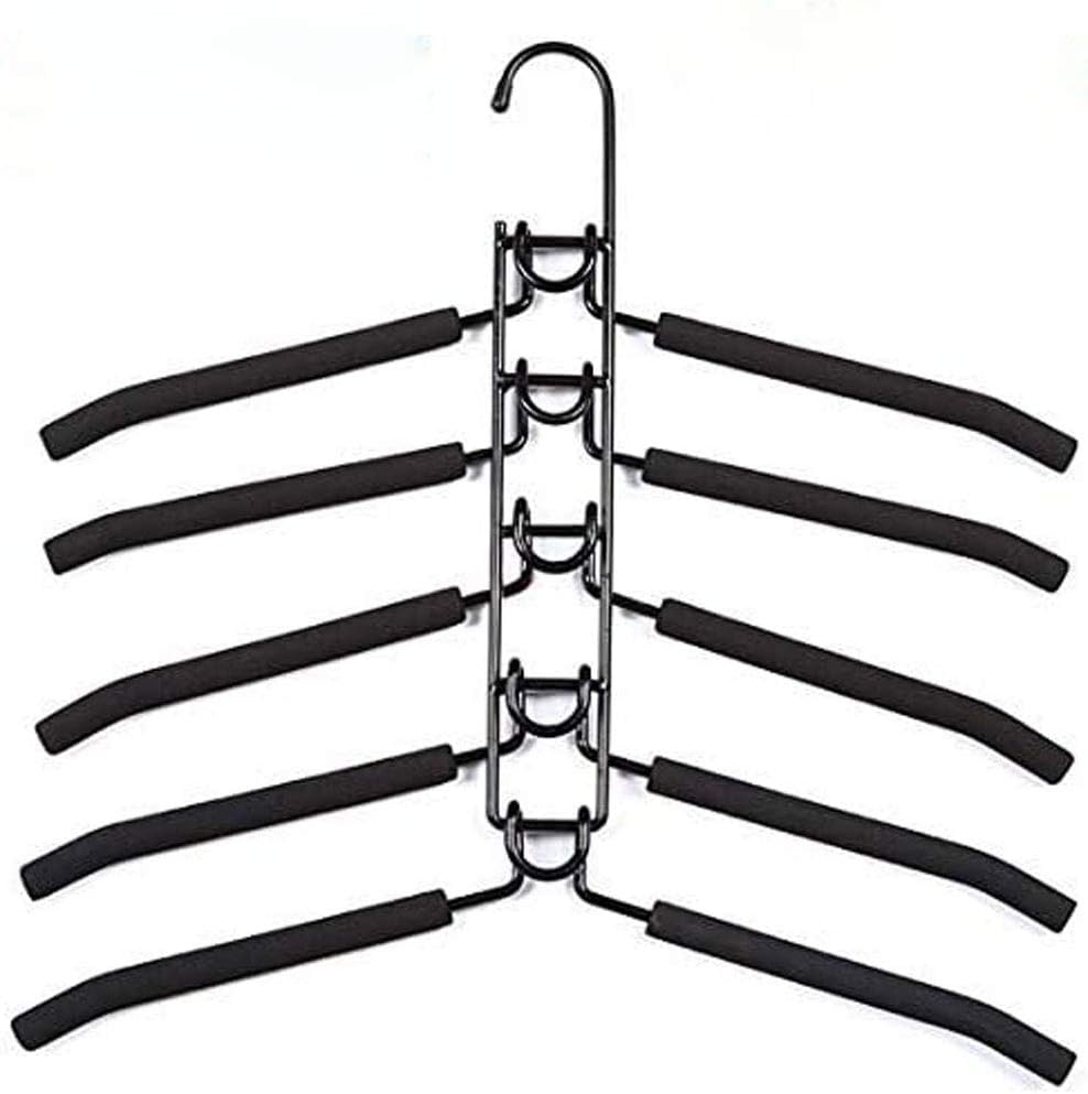Multiple Clothes Coat Hangers 5 in 1 NonSlip Metal Suit Hanger Wide