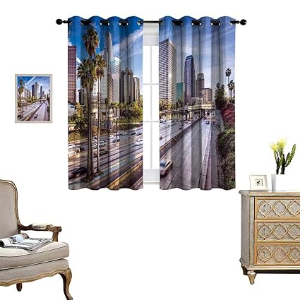 Amazon Com Homehot Travel Window Curtain Fabric Downtown