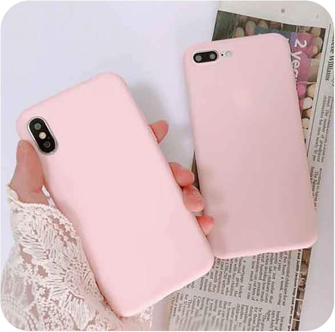 Amazon 単色カップル電話ケース Iphone Xs Max Xr 6 6s 7 8 Plus X Xs キャンディカラー ソフト かわいい オレンジ バックカバー ギフト For 7 Plus Or 8 Plus ピンク ケース カバー 通販