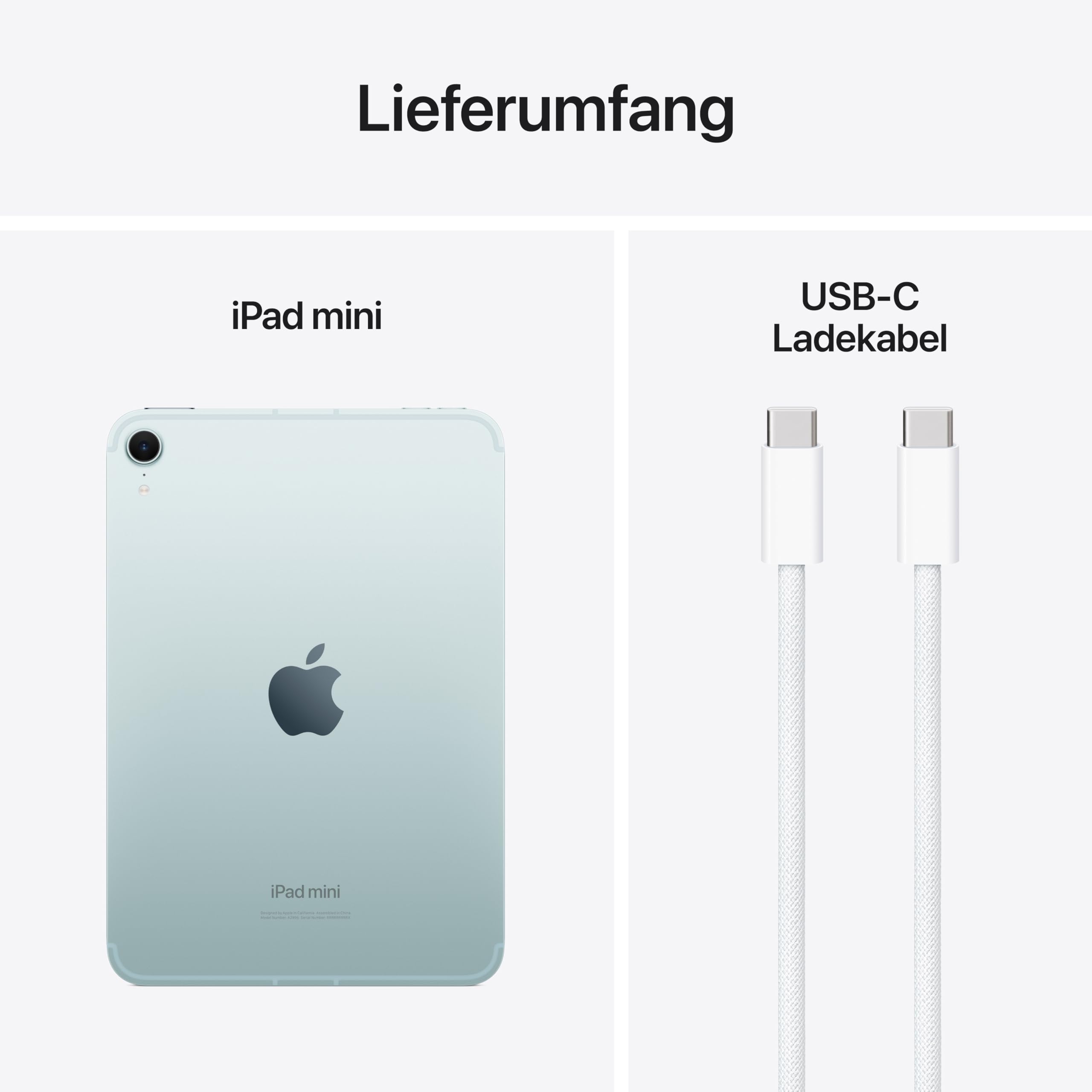Apple iPad mini (A17 Pro): 8,3'' Liquid Retina Display, 512 GB, WLAN 6E und 5G Mobilfunk, 12 MP Front /12 MP Rückkamera, Touch ID, Batterie für den ganzen Tag – Blau 6