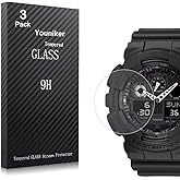 Youniker 3 Pack Compatible for GA100 Screen Protector Tempered Glass for GA-100 Watch Screen Protector Foils Glass Anti-Scratch Anti-Fingerprint Bubble Free