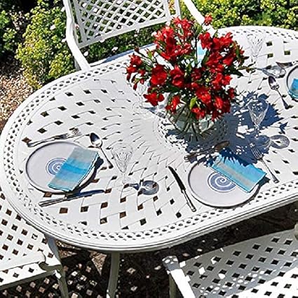 Amazon.de: Lazy Susan - June 150 x 95 cm Ovaler Gartentisch mit 4