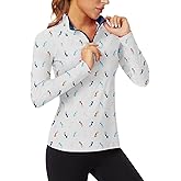 Soneven Women's Quarter Zip Polo Collared Golf Shirt Moisture Wicking Shirts Slim Fit for Casual Work