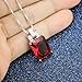 J.MOSUYA 925 Sterling Silver Plated Jewelry Set For Women, Swarovski Element Crystal Earring Necklace Set Ruby, Size 7