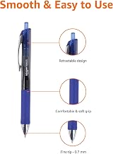 Amazon Basics Gel Pens Fine Point Retractable Blue 0.7mm 12 Pack view 4